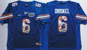 Florida Gators 6 Jeff Driskel Blue Portrait Number College Jersey