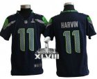 Nike Seattle Seahawks #11 Percy Harvin Steel Blue Team Color Super Bowl XLVIII Youth NFL Elite Jersey