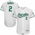 Men's Majestic Baltimore Orioles #2 J.J. Hardy White Celtic Flexbase Authentic Collection MLB Jersey