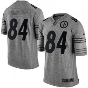 Nike Pittsburgh Steelers #84 Antonio Brown Gridiron Gray jerseys(Limited)