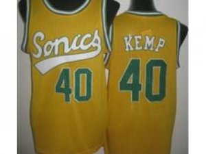 nba Seattle SuperSonics #40 Shawn Kemp Yellow(Throwback Revolution 30)