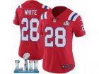 Women Nike New England Patriots #28 James White Red Alternate Vapor Untouchable Limited Player Super Bowl LII NFL Jersey