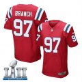 Mens Nike New England Patriots #97 Alan Branch Red 2018 Super Bowl LII Elite Jersey