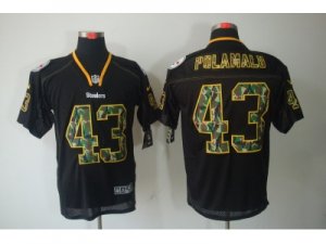 Nike Pittsburgh Steelers #43 Troy Polamalu black[camo fashion Elite]