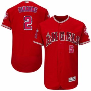 Men\'s Majestic Los Angeles Angels of Anaheim #2 Andrelton Simmons Red Flexbase Authentic Collection MLB Jersey