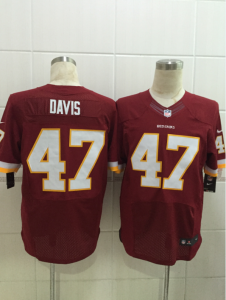 Nike Washington Redskins #47 Davis red jerseys[Elite Davis]