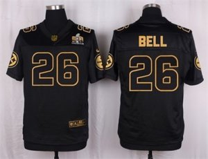 Nike Pittsburgh Steelers #26 Le\'Veon Bell Black Pro Line Gold Collection Jersey(Elite)