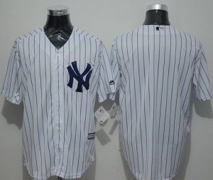 New York Yankees Blank White Strip New Cool Base Stitched Baseball Jersey
