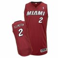 Mens Adidas Miami Heat #2 Wayne Ellington Authentic Red Alternate NBA Jersey