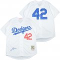 Dodgers #42 Jackie Robinson White 1955 Cooperstown Collection Jersey