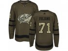 Youth Adidas Columbus Blue Jackets #71 Nick Foligno Green Salute to Service Stitched NHL Jerse