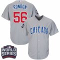 Youth Majestic Chicago Cubs #56 Hector Rondon Authentic Grey Road 2016 World Series Bound Cool Base MLB Jersey