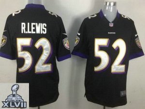 2013 Super Bowl XLVII NEW Baltimore Ravens 52 Ray Lewis Black (Game new jerseys)