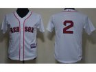 Youth MLB Boston Red Sox #2 Jacoby Ellsbury white Jerseys