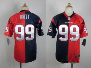 Nike Women Houston Texans #99 J.J. Watt blue-red jerseys(Elite split)