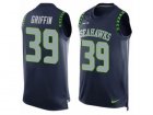 Mens Nike Seattle Seahawks #39 Shaquill Griffin Limited Steel Blue Player Name & Number Tank Top NFL Jersey