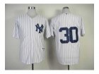 mlb jerseys new york yankees #30 white(black strip)