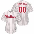 Youth Majestic Philadelphia Phillies Customized Replica White Red Strip Home Cool Base MLB Jersey
