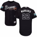 Men's Majestic Atlanta Braves #22 Nick Markakis Blue Flexbase Authentic Collection MLB Jersey