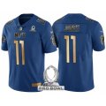 Men Atlanta Falcons #11 Julio Jones NFC 2017 Pro Bowl Blue Gold Limited Jersey
