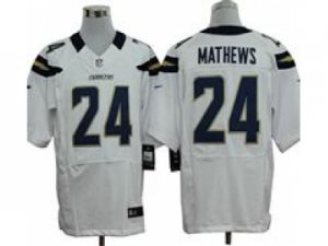 Nike San Diego Chargers #24 Ryan Mathews White Elite Jerseys