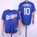 Dodgers #10 Justin Turner Blue Cool Base Jersey