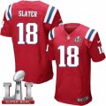 Mens Nike New England Patriots #18 Matthew Slater Elite Red Alternate Super Bowl LI 51 NFL Jersey