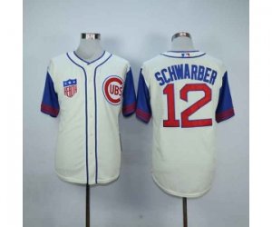 mlb jerseys chicago cubs #12 schwarber white[2015 new][schwarber]