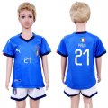 2018-19 Italy 21 PIRLO Home Youth Soccer Jersey