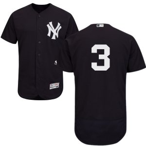 Men\'s Majestic New York Yankees #3 Babe Ruth Navy Flexbase Authentic Collection MLB Jersey