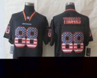 Nike Denver Broncos #88 Thomas Black Jerseys(Elite USA Flag Fashion)