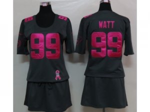 Nike women nfl houston texans #99 watt dk.grey jerseys[breast cancer awareness]