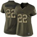 Women Nike Denver Broncos #22 C.J. Anderson Green Salute to Service Jerseys