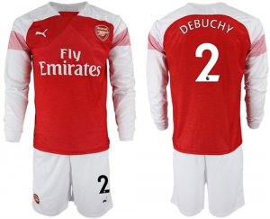 2018-19 Arsenal 2 DEBUCHY Home Long Sleeve Soccer Jersey