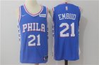 Mens Philadelphia 76ers #21 Joel Embiid Blue Nike Jersey