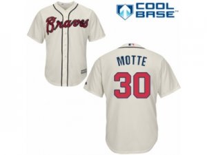 Youth Majestic Atlanta Braves #30 Jason Motte Replica Cream Alternate 2 Cool Base MLB Jersey