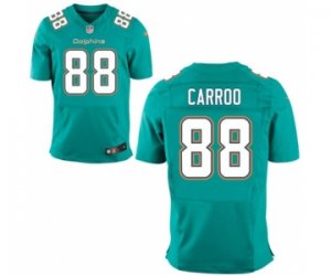 Men\'s Nike Miami Dolphins #88 Leonte Carroo Elite Green Team Color NFL Jersey