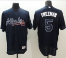 Atlanta Braves #5 Freddie Freeman Navy Blue Flexbase Authentic Collection Stitched Baseball Jersey