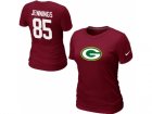 Women Nike Green Bay Packers #85 JENNNGS Name & Number T-Shirt Red