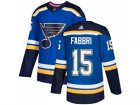 Men Adidas St. Louis Blues #15 Robby Fabbri Blue Home Authentic Stitched NHL Jersey