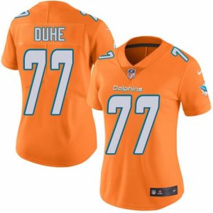 Women\'s Nike Miami Dolphins #77 Adam Joseph Duhe Limited Orange Rush NFL Jersey