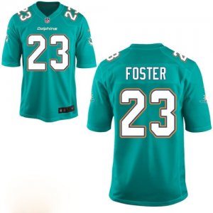 Youth Miami Dolphins #23 Adrian Foster Aqua Green Game Jersey