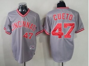 mlb jerseys cincinnati reds #47 cueto grey[2013 new]