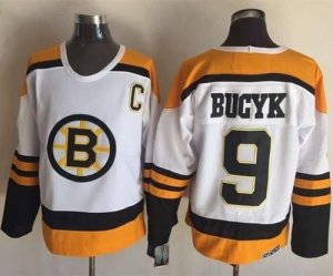 Boston Bruins #9 Johnny Bucyk Yellow White CCM Throwback Stitched NHL Jersey