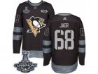 Mens Adidas Pittsburgh Penguins #68 Jaromir Jagr Premier Black 1917-2017 100th Anniversary 2017 Stanley Cup Champions NHL Jersey