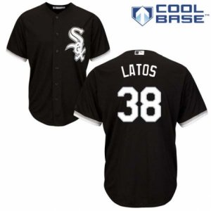 Men\'s Majestic Chicago White Sox #38 Mat Latos Replica Black Alternate Home Cool Base MLB Jersey