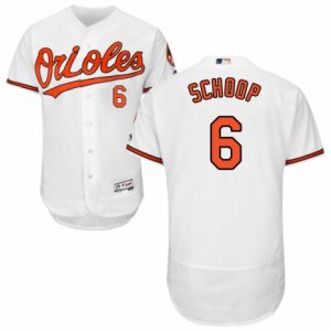 Men\'s Majestic Baltimore Orioles #6 Jonathan Schoop White Flexbase Authentic Collection MLB Jersey