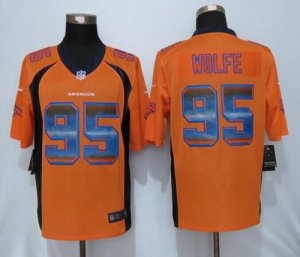 Nike Denver Broncos #95 Derek Wolfe Orange Team Color Men Stitched NFL Limited Strobe Jersey