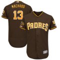 Padres #13 Manny Machado Brown 50th Anniversary and 150th Patch FlexBase Jersey