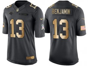 Nike Carolina Panthers #13 Kelvin Benjamin Anthracite 2016 Christmas Gold Mens NFL Limited Salute to Service Jersey